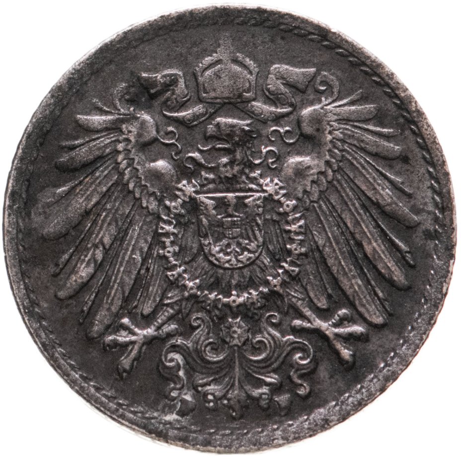 Монета 5 пфеннигов (pfennig) 1919 стоимостью 330 руб.