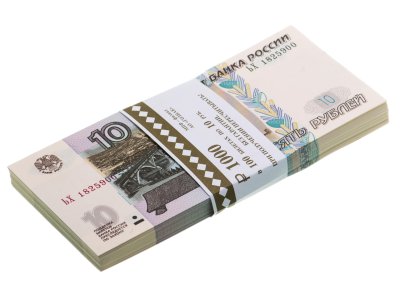 купить 10 рублей 2023 (НОВЫЙ выпуск образца 1997) серия ЬХ (корешок 100шт, номера не по порядку) [ПРЕСС]