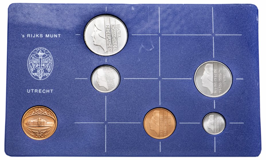 купить Нидерланды набор из 5 монет и банковского жетона 1983-1986, случайный год