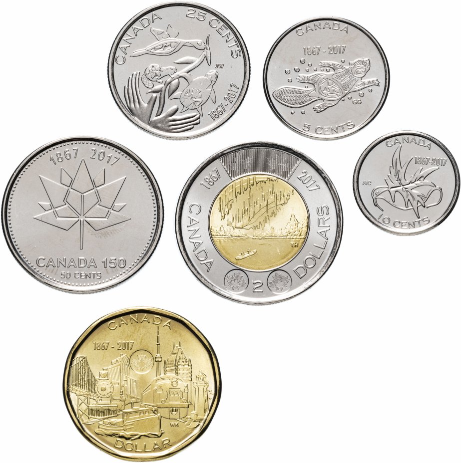 купить Канада набор монет 2017 (6 штук) "150 лет конфедерации"