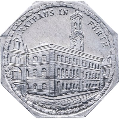 купить Германия (Нюрнберг) нотгельд 20 пфеннигов 1921 "Ратуша в Фюрте" трамвайный жетон