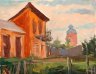 Купить Картина "В привокзальном дворе", автор Юрий Рыполовский, картон, масло, СССР, 1968 г.