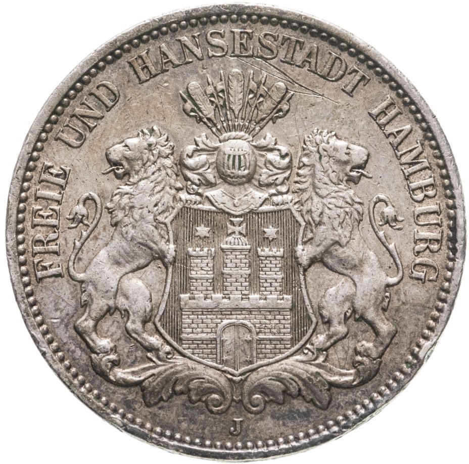 купить Германия (Гамбург) 3 марки 1912 J
