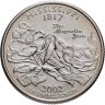Купить США 25 центов (квотер, 1/4 доллара, quarter dollar) 2002 D Квотер штата Миссисипи знак монетного двора: "D" - Денвер