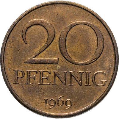 купить ГДР 20 пфеннигов (pfennig) 1969 A