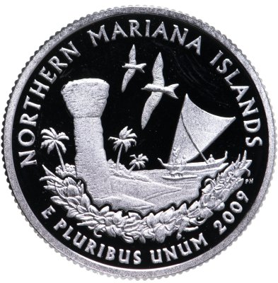 купить США 25 центов (квотер, 1/4 доллара, quarter dollar) 2009 Северные Марианские острова, знак монетного двора "S" - Сан-Франциско