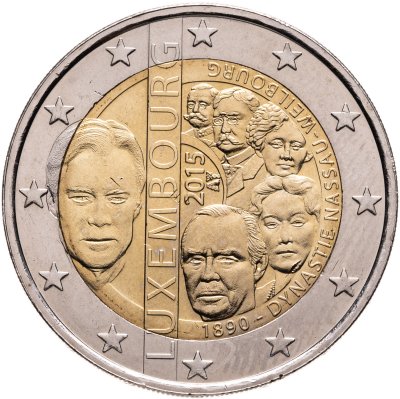 купить Люксембург 2 евро (euro) 2015 "125-летие династии Нассау-Вейльбург"