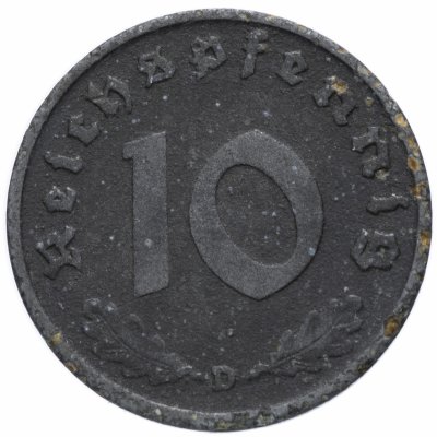 Купить Германия (Третий Рейх) 10 рейхспфеннигов (reichspfennig) 1942 D