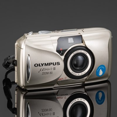 купить Фотоаппарат пленочный "Olympus MJU-II Zoom 80" в оригинальном чехле, Olympus, пластик, металл, Япония, 1999 г.