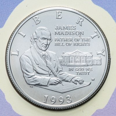 купить США 50 центов (1/2 доллара, half dollar) 1993 W "Билль о правах, Джеймс Мэдисон" (в буклете)