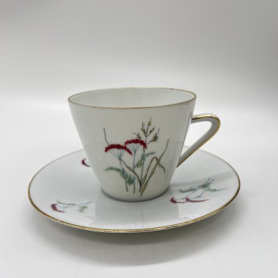 купить Чайная пара с растительным декором, фарфор, деколь, золочение, Christian Seltmann, Weiden, Германия, 1960-1980 гг.