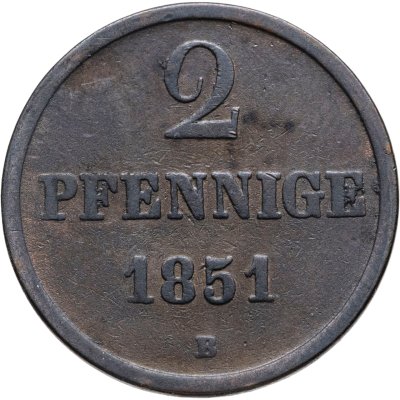 купить Германия, Ганновер 2 пфеннига 1851