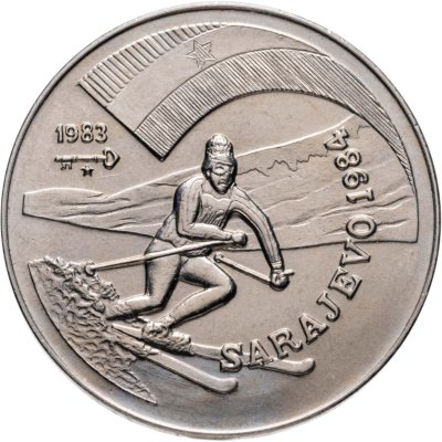 купить Куба 1 песо 1983 "XIV зимние Олимпийские игры, Сараево 1984 - Горнолыжник"