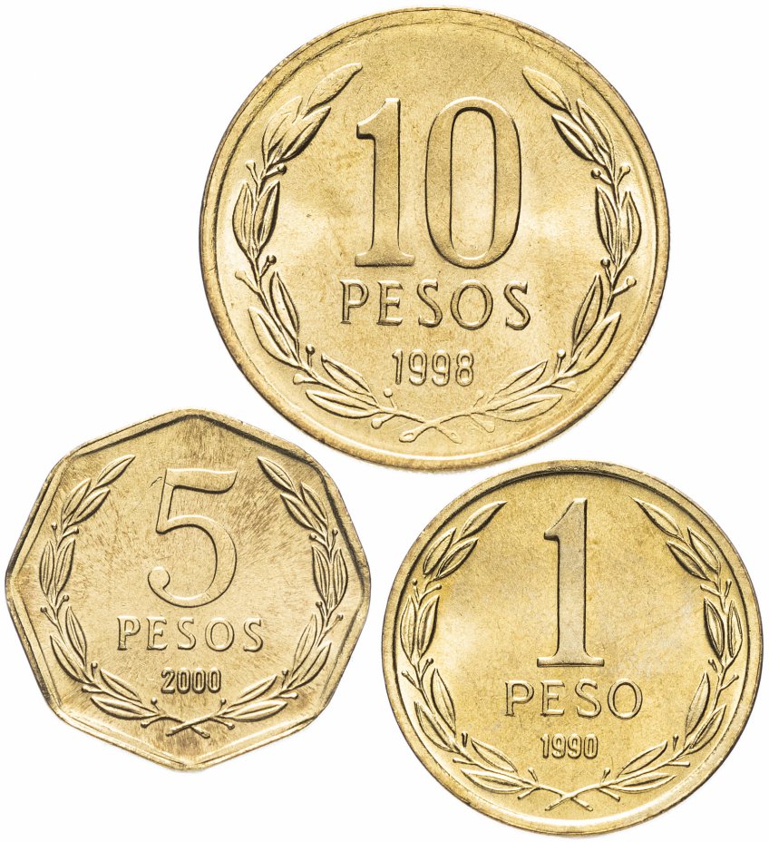 купить Чили набор монет 1990-2000 (3 штуки)