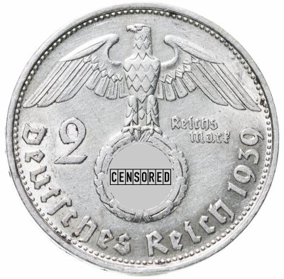 купить Германия (Третий Рейх) 2 рейхсмарки 1939, Двор B (Вена) Орел со свастикой (Гинденбург)