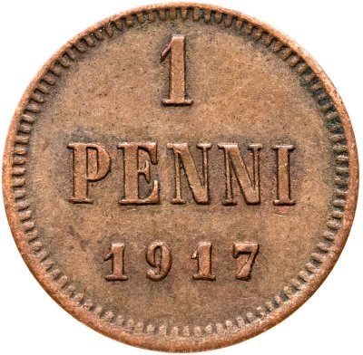 купить 1 пенни (penni) 1917, монета для Финляндии