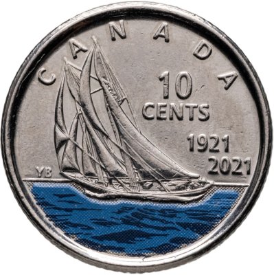 купить Канада 10 центов 2021 "100 лет шхуне "Bluenose"