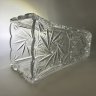 Купить Ваза квадратной формы, украшенная рельефным резным декором, хрусталь, алмазная грань, Восточная Европа, 1970-1990 гг.