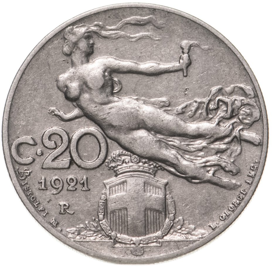 купить Италия 20 чентезимо (centesimi) 1921