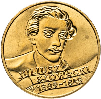 купить Польша 2 злотых (zlote) 1999 "150 лет со дня смерти поэта Юлиуша Словацкого"
