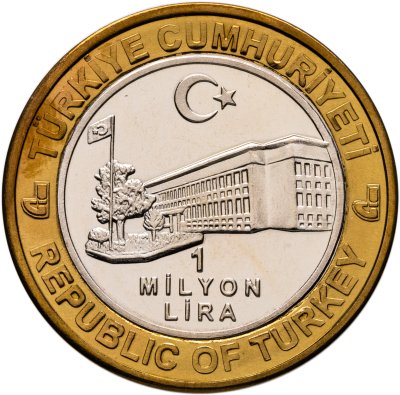 купить Турция 1000000 лир (lira) 2003 "535 лет Стамбульскому монетному двору, апрель"