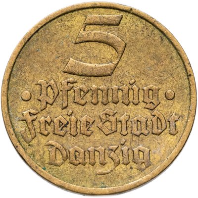 купить Данциг 5 пфеннигов (pfennig) 1932