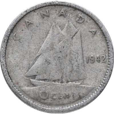 купить Канада 10 центов (cents) 1942
