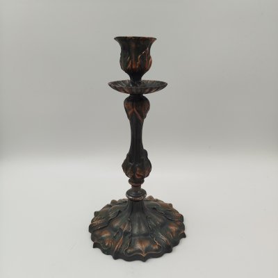 купить Подсвечник на одну свечу в форме цветка, металл, бронзирование, СССР, 1960-1980 гг.