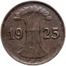 Купить Германия, Веймарская республика 1 рейхспфенниг (reichspfennig) 1925
