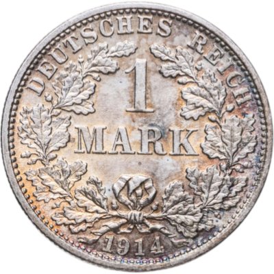 купить Германия 1 марка 1914 знак монетного двора: "F" - Штутгарт