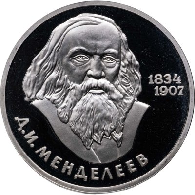 купить 1 рубль 1984 150-летие со дня рождения русского химика Д. И. Менделеева новодельный выпуск