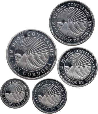 купить Никарагуа, годовой набор из 5 монет 1972