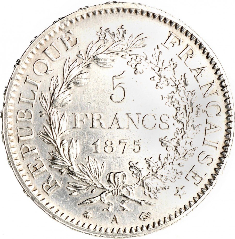 купить 5 франков 1875