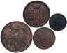 Купить Набор медных монет 1840-1843 (4 монеты) 3, 2, 1 и 1/2 копейки серебром