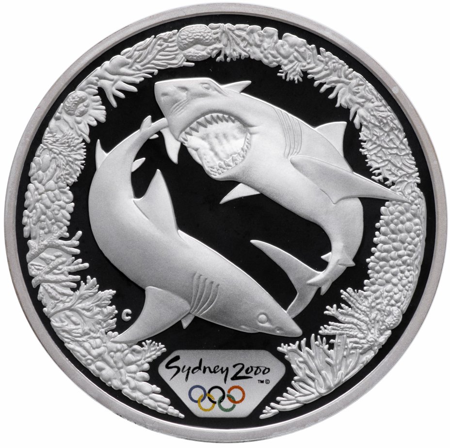 купить Австралия 5 долларов (dollars) 2000 "Олимпийские игры в Сиднее. Большая белая акула"