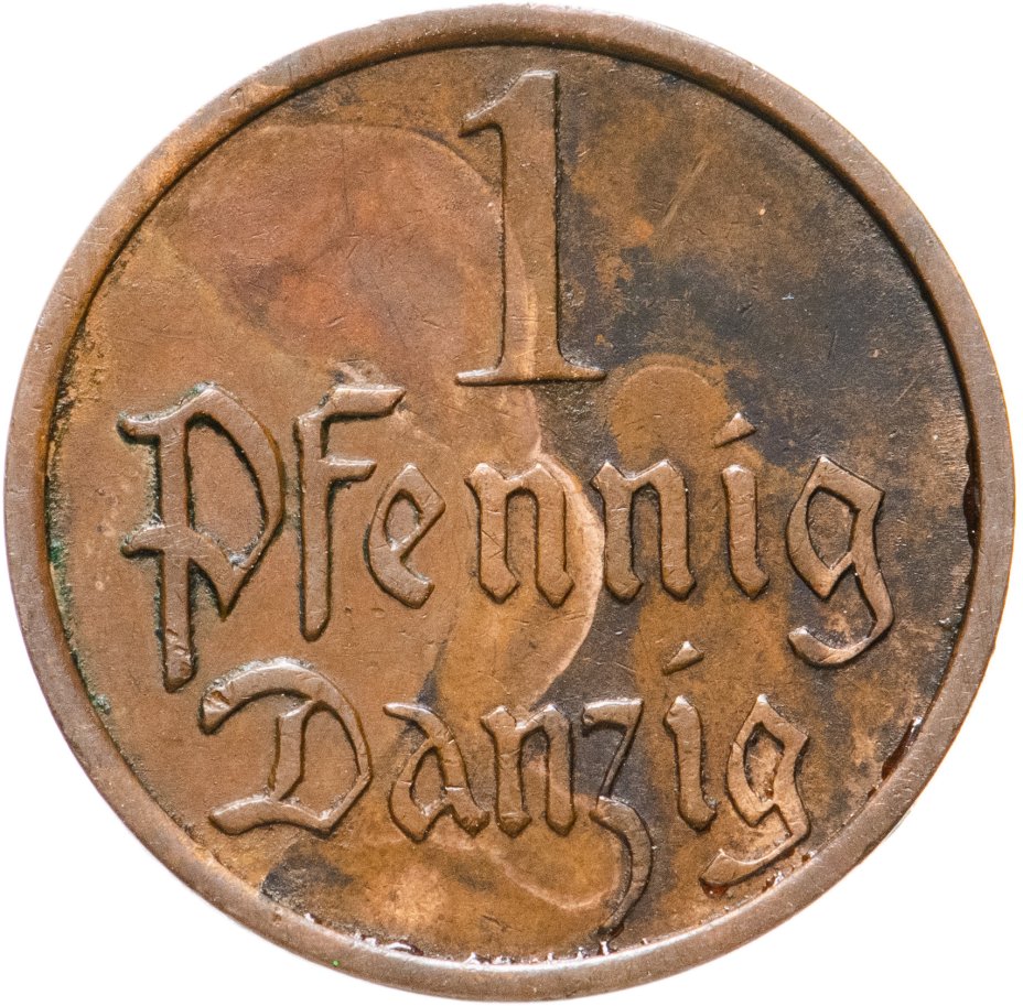 Монета данциг 1 пфенниг (pfennig) 1937 стоимостью 792 руб.