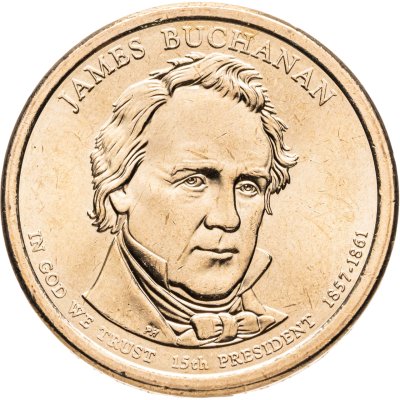 купить США 1 dollar (доллар) 2010 "Джеймс Бьюкенен (15-й президент США)", знак монетного двора: "D" - Денвер