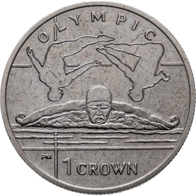 купить Остров Мэн 1 крона (crown) 2012 "XXX летние Олимпийские Игры, Лондон 2012 - Плавание"