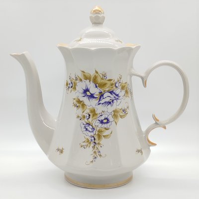 купить Кофейник с цветочным декором, фарфор, деколь, Коростенский фарфоровый завод (КФЗ), СССР, 1960-1991 гг.
