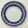 Купить Набор из блюда и двух тарелок в бело-кобальтовой гамме с растительным декором, фаянс, деколь, Brown-Westhead, Moore & Co. (BMW & C), Великобритания, 1863 г.