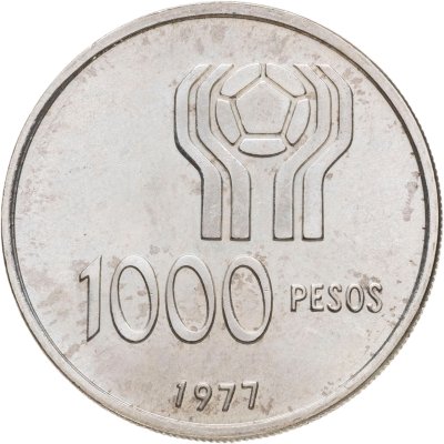 купить Аргентина 1000 песо (pesos) 1977 "Чемпионат мира по футболу, Аргентина 1978"