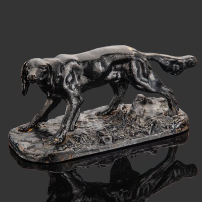 купить Статуэтка «Охотничья собака сеттер», чугун, крашение, Свердловский чугунолитейный завод, СССР, 1966-1970 гг.