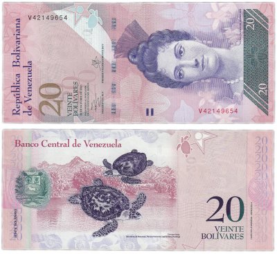 купить Венесуэла 20 боливар 2013 (Pick 91f) 29.10.2013