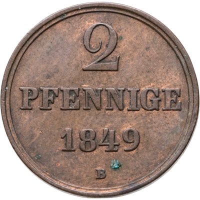 купить Германия, Королевство Ганновер 2 пфеннига 1849