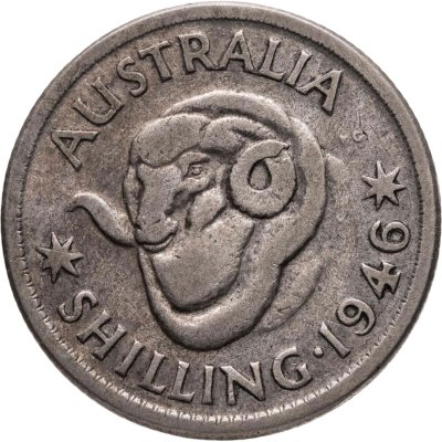 купить Австралия 1 шиллинг (shilling) 1946 Точка после "SHILLING" (МД Перта)