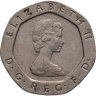 Купить Великобритания 20 пенсов (pence) 1983 молодая королева
