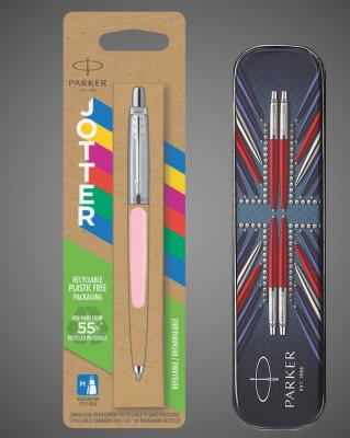 купить Шариковая ручка Parker Jotter, цвет BABY PINK, цвет чернил синий, толщина линии M , в блистере+жестяной футляр, Металлы: нержавеющая сталь, пластик, 2026 г.