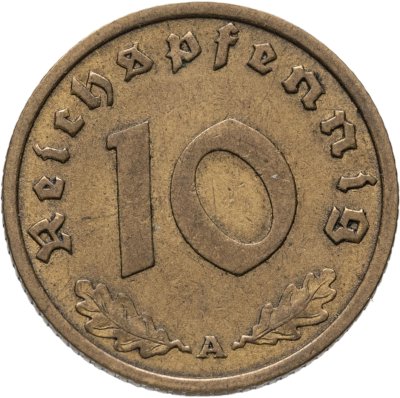 купить Германия, Третий рейх 10 рейхспфеннигов (reichspfennig) 1938
