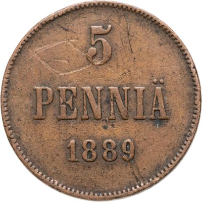 купить 5 пенни (pennia) 1889 Российская Финляндия