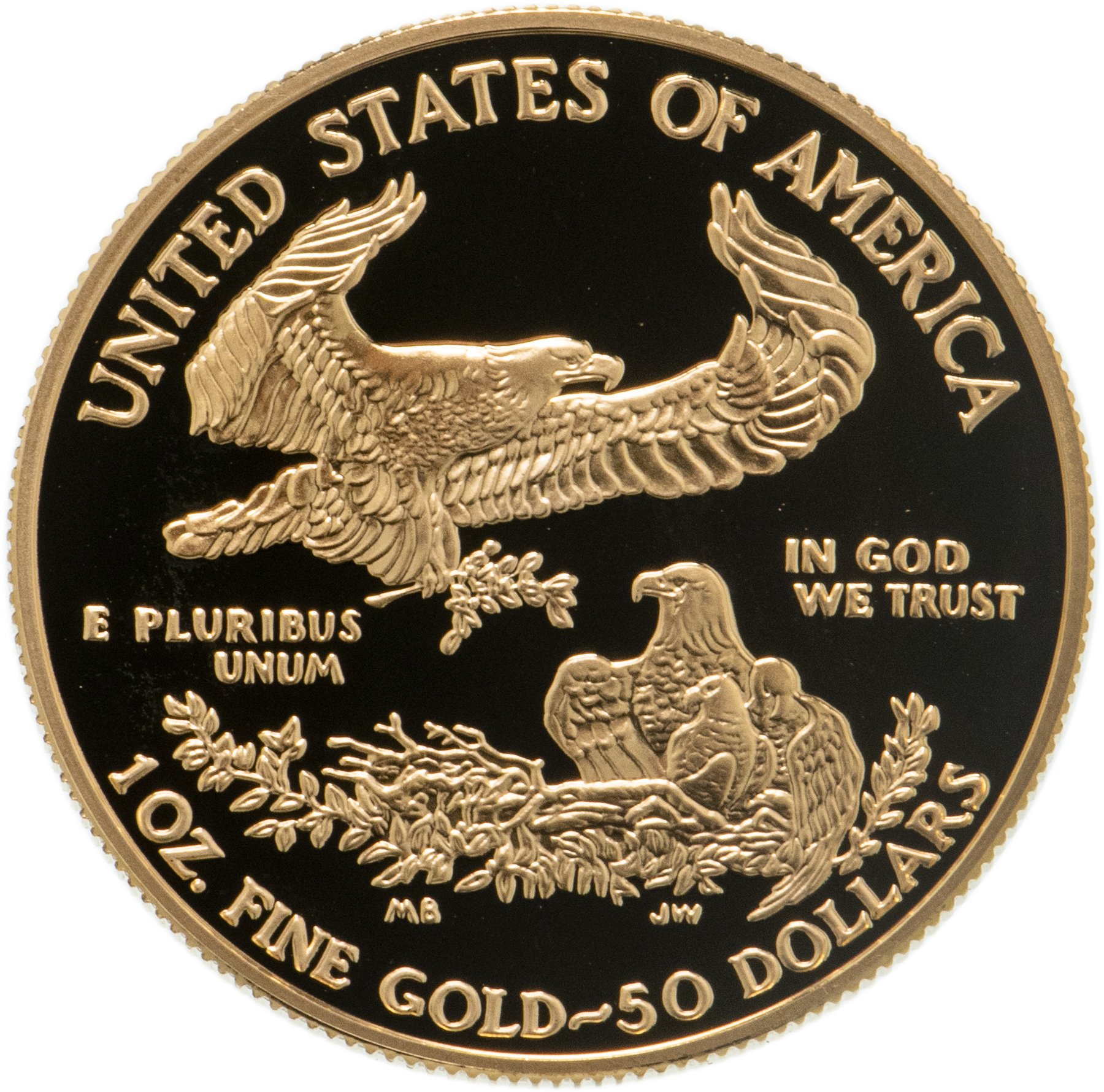 Монета США 50 долларов (dollars) 2001 Proof Liberty 